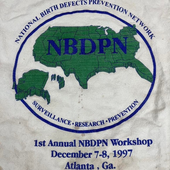 Vintage‎ 90s NBDPN national birth defects prevention network tote bag - Picture 2 of 4